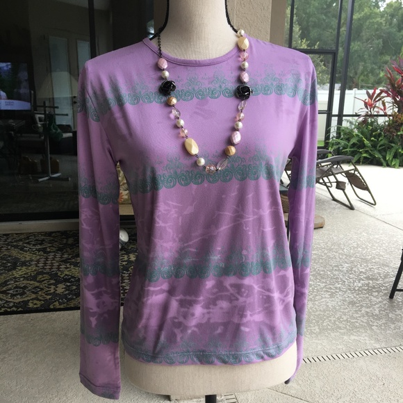 EUC "JOCKEY SPORT" Lg. sleeve Geometric design Top - Picture 1 of 1